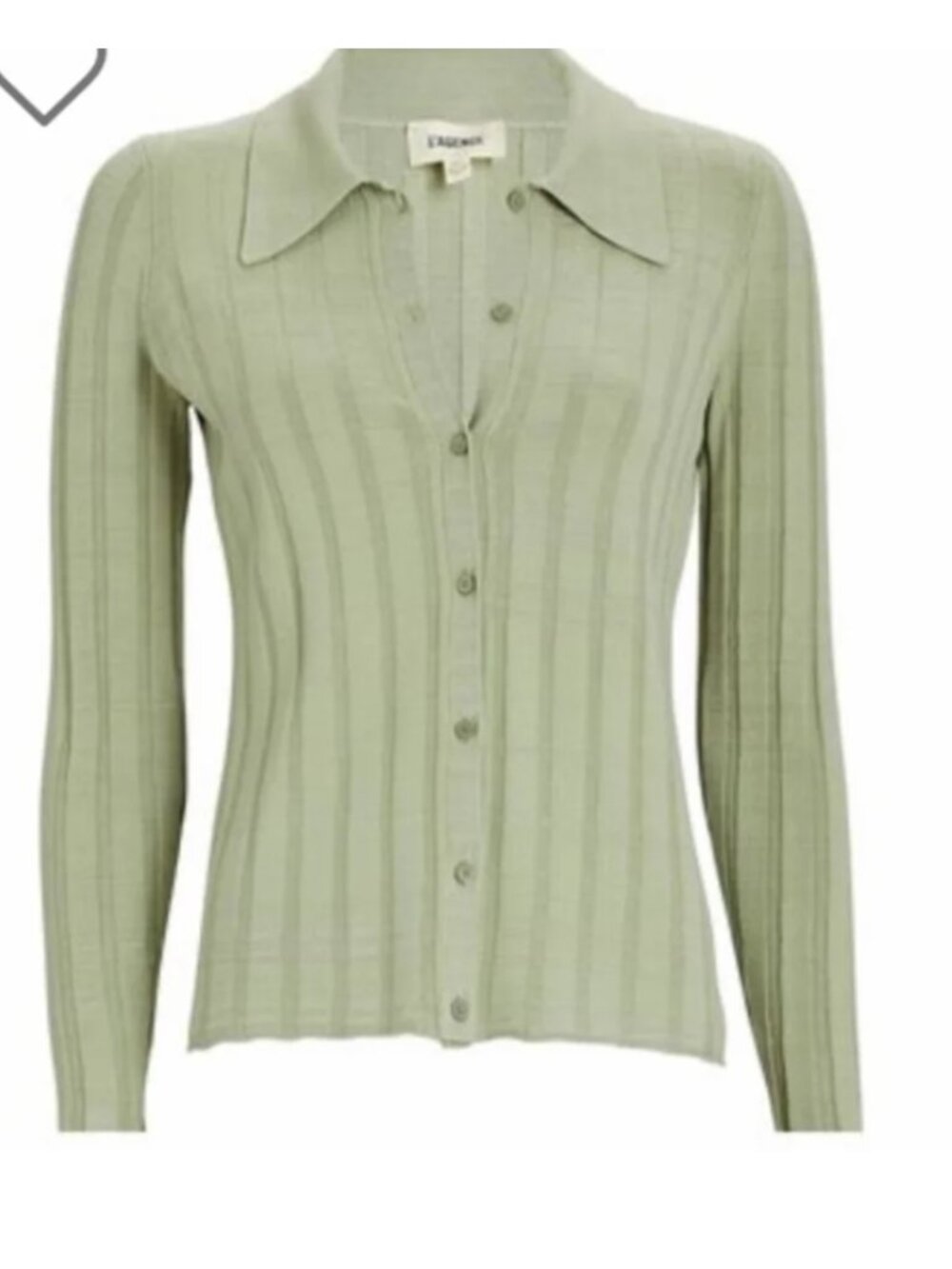 L'agence Naya Collared Front Knit Button Down Sweater